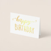 Happy Birthday Gold Foil Blank Moderne Chic Simple Folie Kaarten (Voorkant)