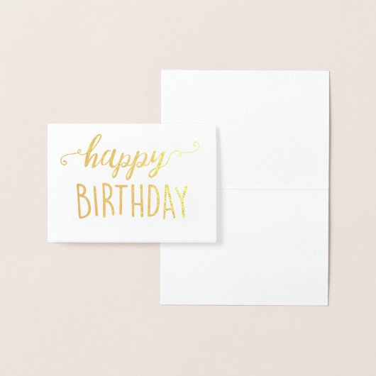 Happy Birthday Gold Foil Blank Moderne Chic Simple Folie Kaarten (Display)