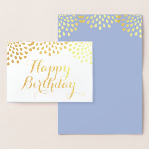 Happy Birthday Gold Foil Elegante Kaart
