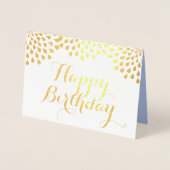 Happy Birthday Gold Foil Elegante Kaart (Voorkant)