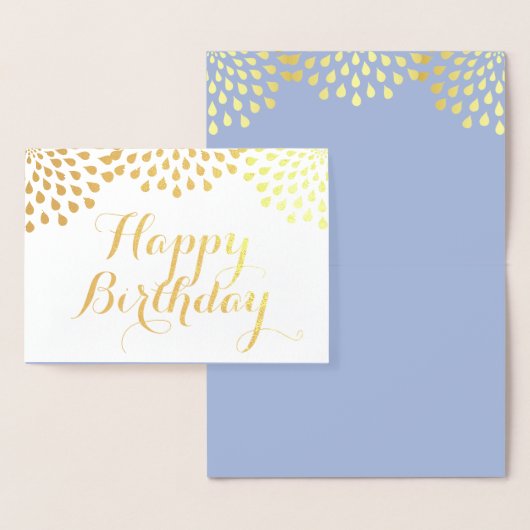 Happy Birthday Gold Foil Elegante Kaart (Display)