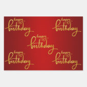 Happy Birthday Gold Foil Inpakpapier Vel (Voorkant)