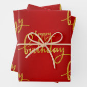 Happy Birthday Gold Foil Inpakpapier Vel (In situ)