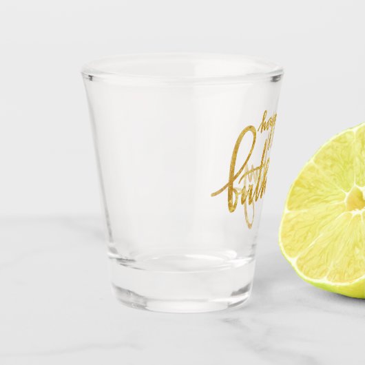 Happy Birthday Gold Foil Shot Glas (Links)