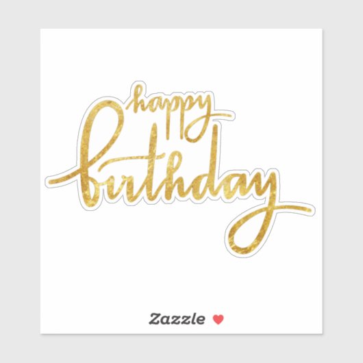 Happy Birthday Gold Foil Sticker (Vel)