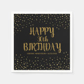 Happy Birthday Gold Glitter elk jaar op maat Servet (Voorkant)