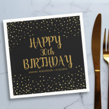 Happy Birthday Gold Glitter elk jaar op maat