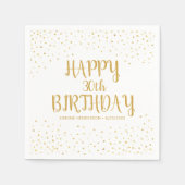 Happy Birthday Gold Glitter elk jaar op maat Servet (Voorkant)