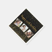 Happy Birthday Gold Glitter-foto's elk jaar aangep Servet (Hoek)