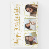 Happy Birthday Gold Glitter-foto's elk jaar aangep Spandoek (Verticaal)