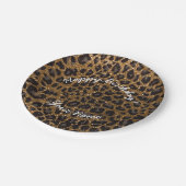 Happy Birthday Gold glitter leopard Papieren Bordje (Gekanteld)