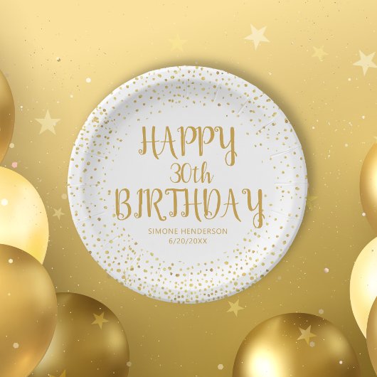 Happy Birthday Gold Glitter-script elk jaar aangep Papieren Bordje