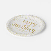 Happy Birthday Gold Glitter-script elk jaar aangep Papieren Bordje (Gekanteld)