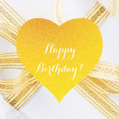 Happy Birthday Gold Hart Sticker