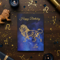 Happy Birthday Gold Leo Zodiac Horoscope Nebula