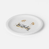 Happy Birthday Gold Paper-Borden Papieren Bordje (Gekanteld)