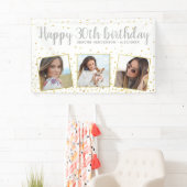 Happy Birthday Gold Silver-foto's elk jaar aangepa Spandoek (Insitu)