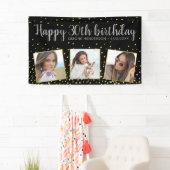 Happy Birthday Gold Silver-foto's elk jaar aangepa Spandoek (Insitu)