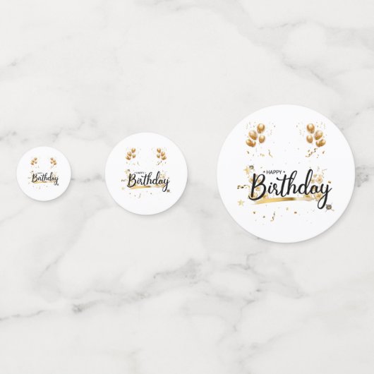 Happy Birthday Gold Table Confetti (Achterkanten)