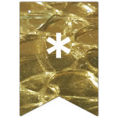 Happy Birthday Gold White Shiny Glitter Party Vlaggetjes (Eerste vlag)