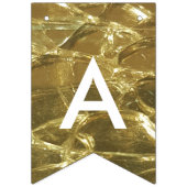 Happy Birthday Gold White Shiny Glitter Party Vlaggetjes (Derde vlag)