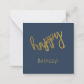 Happy Birthday Golden Glitter Custom Name Notitiekaartje (Voorkant)
