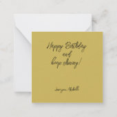 Happy Birthday Golden Glitter Custom Name Notitiekaartje (Achterkant)