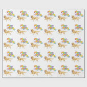 Happy Birthday Golden Retriever Cadeaupapier (Vlak)