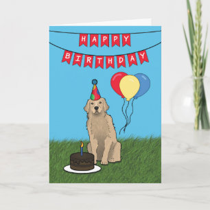 Happy Birthday Golden Retriever Dog Card Kaart