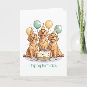 Happy Birthday Golden Retriever Honden Kaart