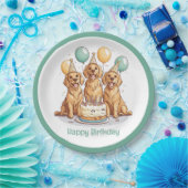 Happy Birthday Golden Retriever Honden Papieren Bordje (Feest)