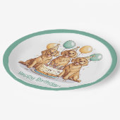 Happy Birthday Golden Retriever Honden Papieren Bordje (Gekanteld)