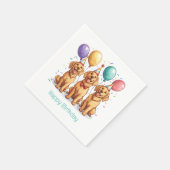 Happy Birthday Golden Retriever Honden Servet (Hoek)