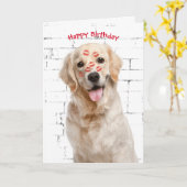 Happy Birthday Golden Retriever Kaart (Gele Bloem)