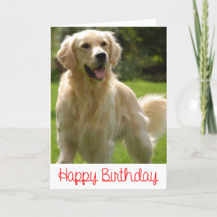 Happy Birthday Golden Retriever Puppy Card Kaart