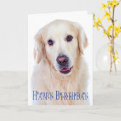 Happy Birthday Golden Retriever Puppy Dog Kaart (Gele Bloem)