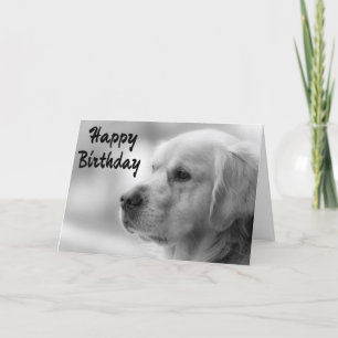 Happy Birthday Golden Retriever Puppy Dog Kaart