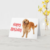 Happy Birthday Golden Retriever Puppy Dog - Verse Kaart (Gele Bloem)