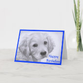 Happy Birthday Golden Retriever Puppy Kaart (Voorkant)