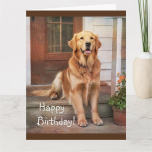 Happy Birthday Golden Retriever Wenskaart Kaart