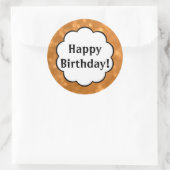 Happy Birthday - Golden Round Sticker (Tas)