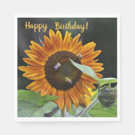 Happy Birthday Golden Sunflower Servet