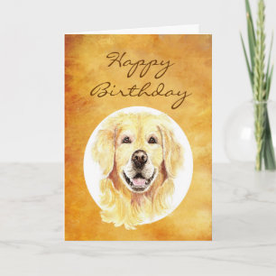 Happy Birthday Golden Years, Golden Retriever Kaart