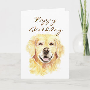 Happy Birthday Golden Years, Golden Retriever Kaart