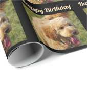 Happy Birthday Goldendole Dog Cadeaupapier (Rol Hoek)