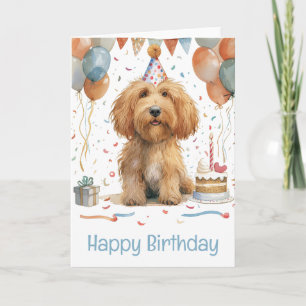 Happy Birthday Goldendole Dog Kaart