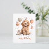 Happy Birthday Goldendoodle Hond Verjaardagstaart Briefkaart (Staand voorkant)