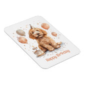 Happy Birthday Goldendoodle Hond Verjaardagstaart Magneet (Rechterzijde)
