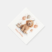 Happy Birthday Goldendoodle Hond Verjaardagstaart Servet (Hoek)