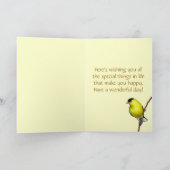 Happy Birthday Goldfinches  Kaart (Binnen)